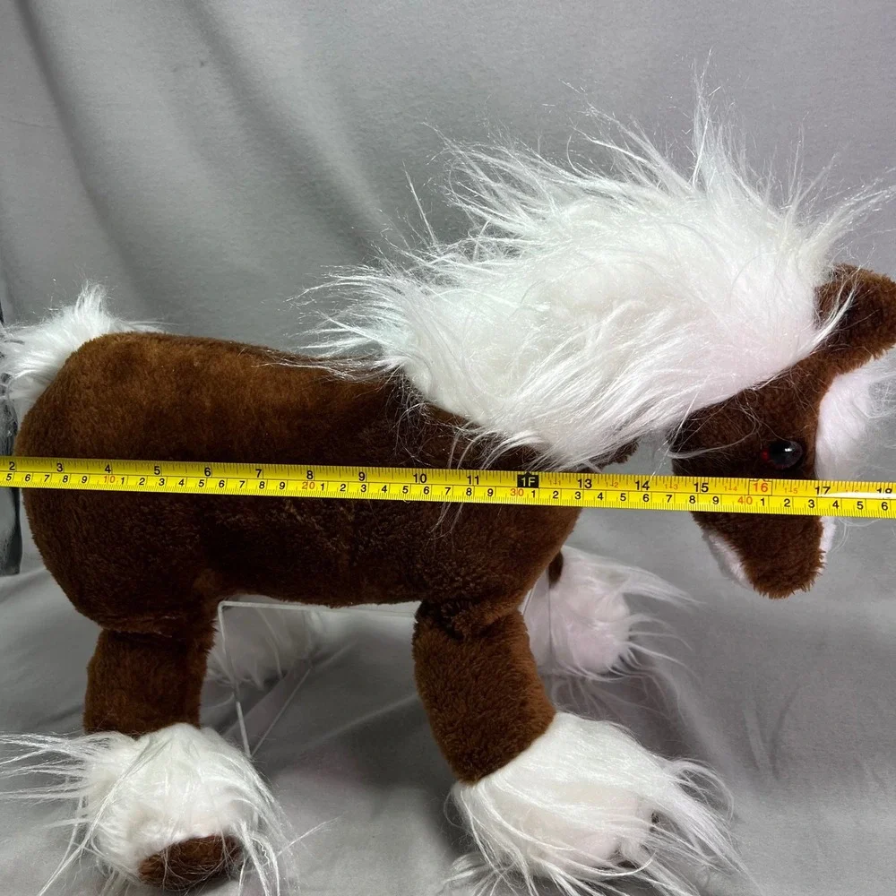 Brooklyn Doll Toy Novelty Company Horse Brown Clydesdale Plush Vintage 1991 18